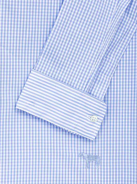 Sky Blue Gingham Check Shirt